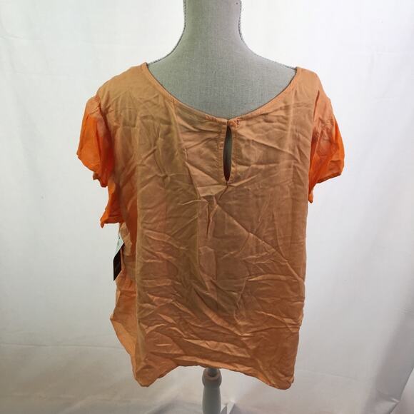 A.n.a Tie dye ruffle blouse orange XL - Picture 6 of 16